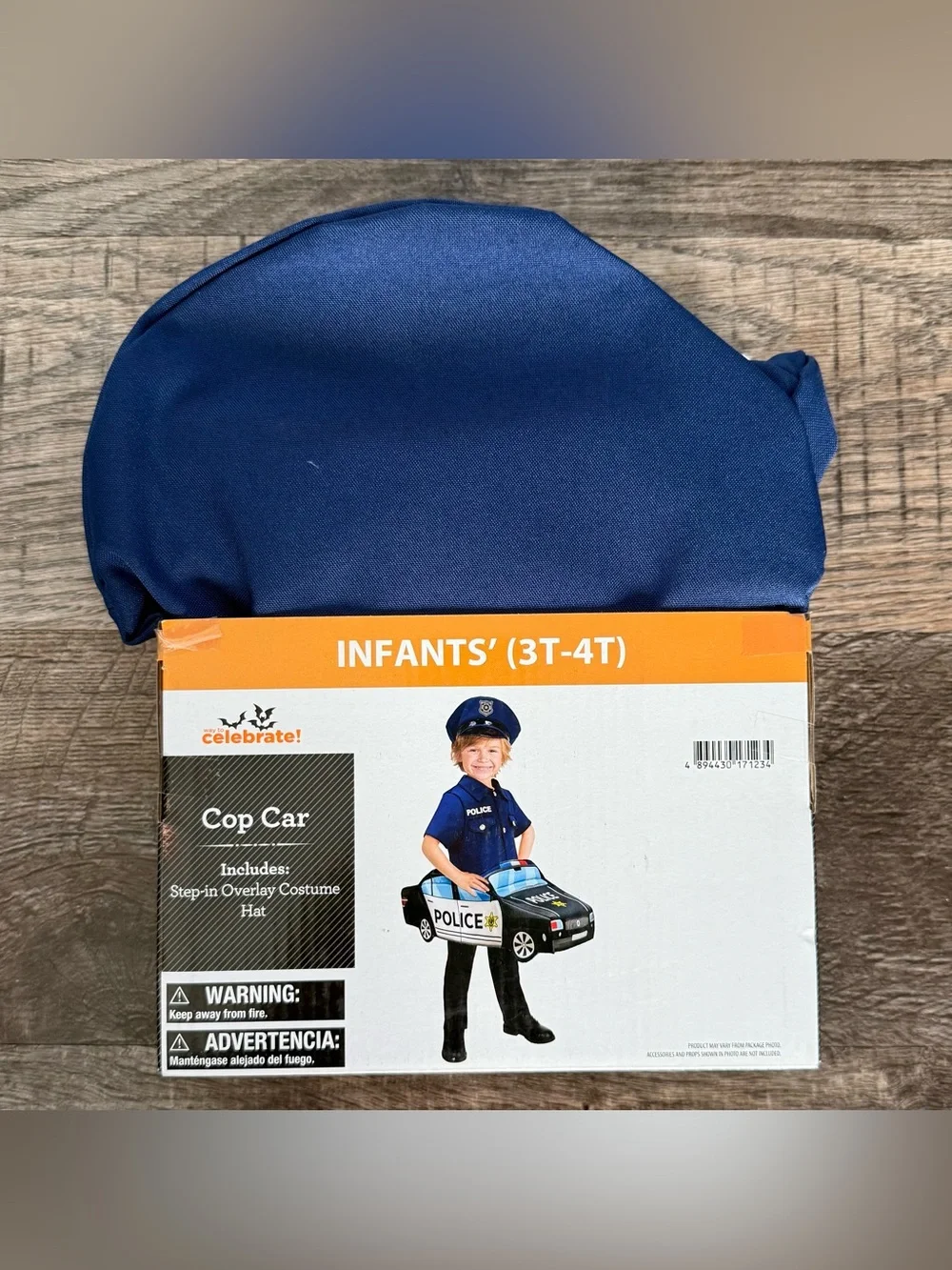 NEW Way To Celebrate Toddler Police Car Cop Halloween Costume 3T-4T